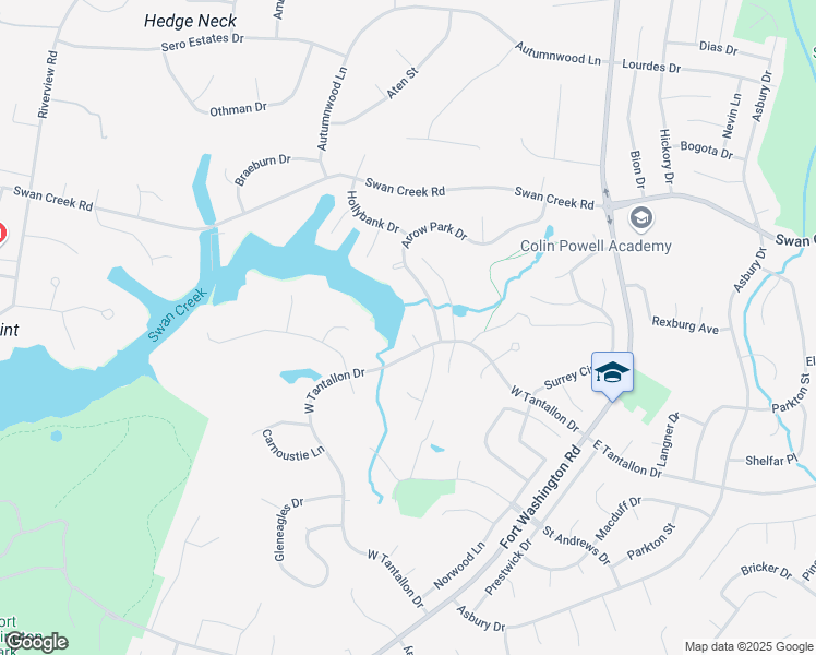 map of restaurants, bars, coffee shops, grocery stores, and more near 505 Troon Circle in Fort Washington