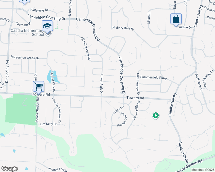 map of restaurants, bars, coffee shops, grocery stores, and more near 805 Woolwick Court in Saint Charles