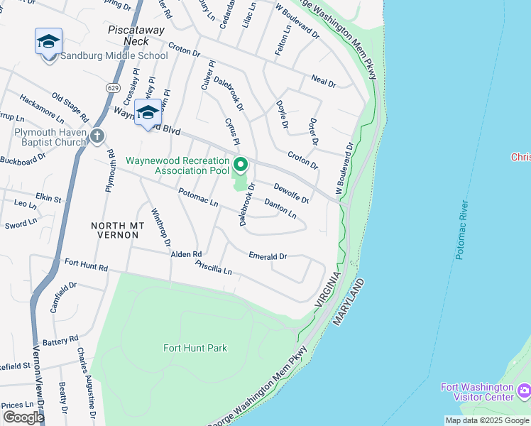 map of restaurants, bars, coffee shops, grocery stores, and more near 1008 Potomac Lane in Alexandria