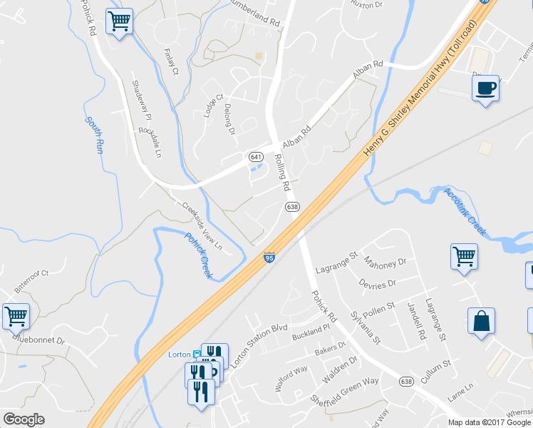 map of restaurants, bars, coffee shops, grocery stores, and more near 7727 Hickory Glen Way in Springfield