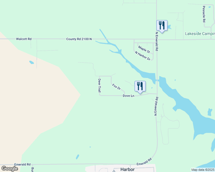map of restaurants, bars, coffee shops, grocery stores, and more near 21528 Deer Trail in Carlyle