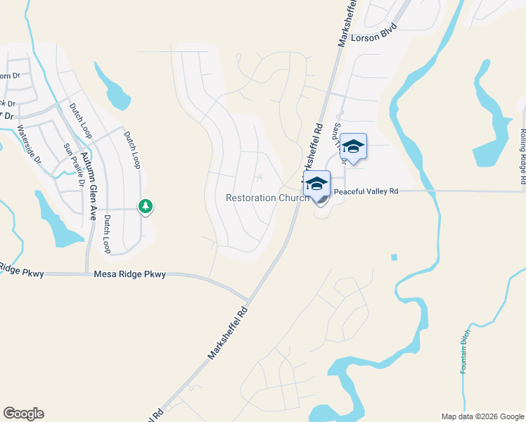 map of restaurants, bars, coffee shops, grocery stores, and more near 7553 Alpine Daisy Drive in Colorado Springs