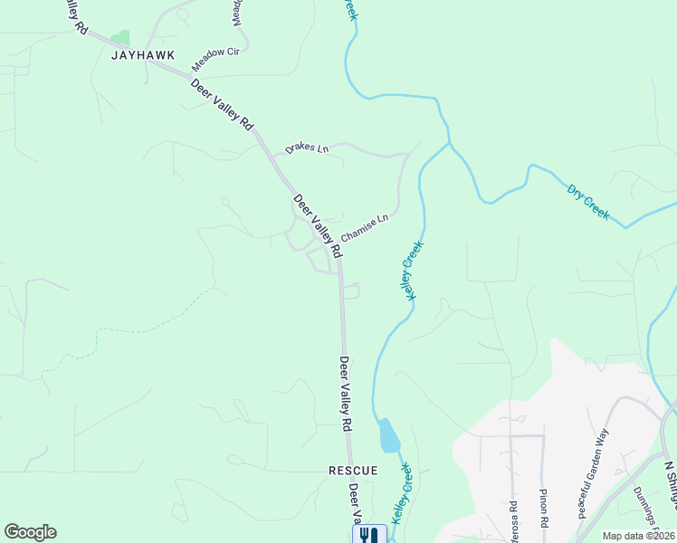 map of restaurants, bars, coffee shops, grocery stores, and more near 4900 Deer Valley Road in Rescue