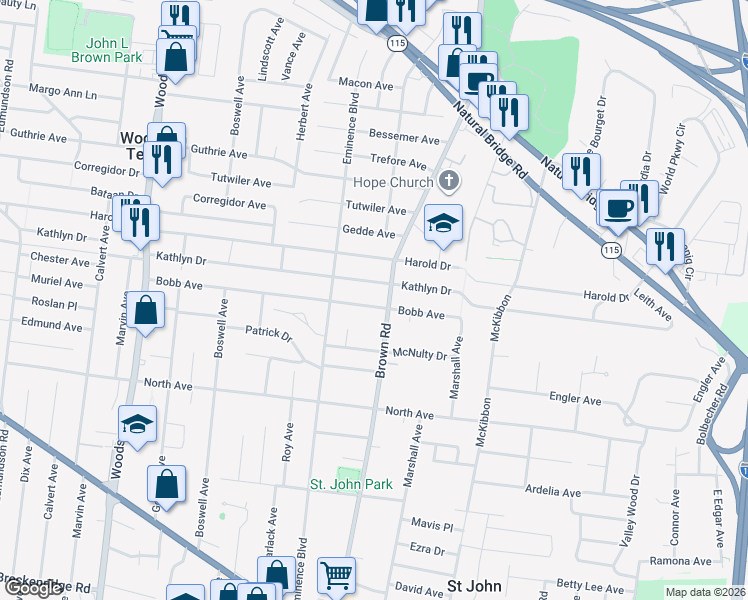map of restaurants, bars, coffee shops, grocery stores, and more near 8904 Kathlyn Drive in Berkeley