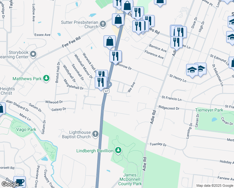 map of restaurants, bars, coffee shops, grocery stores, and more near 11170 We Avenue in Saint Ann