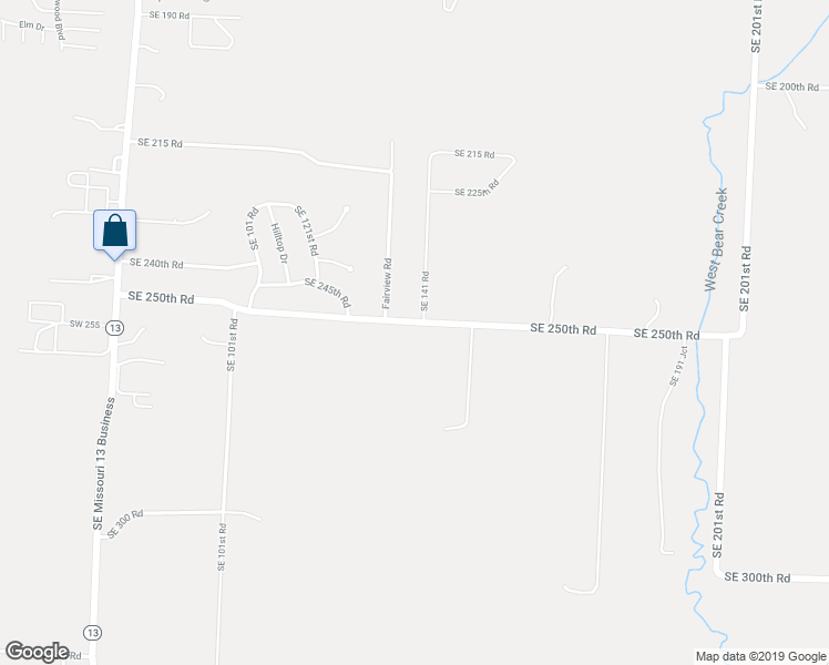 map of restaurants, bars, coffee shops, grocery stores, and more near 144 Southeast 250th Road in Warrensburg