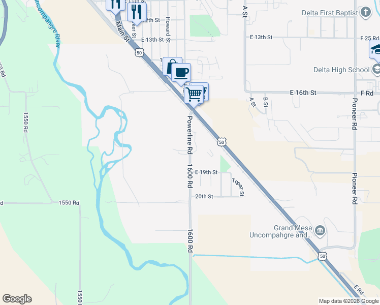 map of restaurants, bars, coffee shops, grocery stores, and more near 496 Powerline Road in Delta