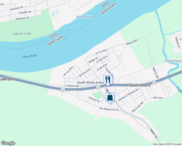 map of restaurants, bars, coffee shops, grocery stores, and more near 1251 3rd Avenue in South Shore