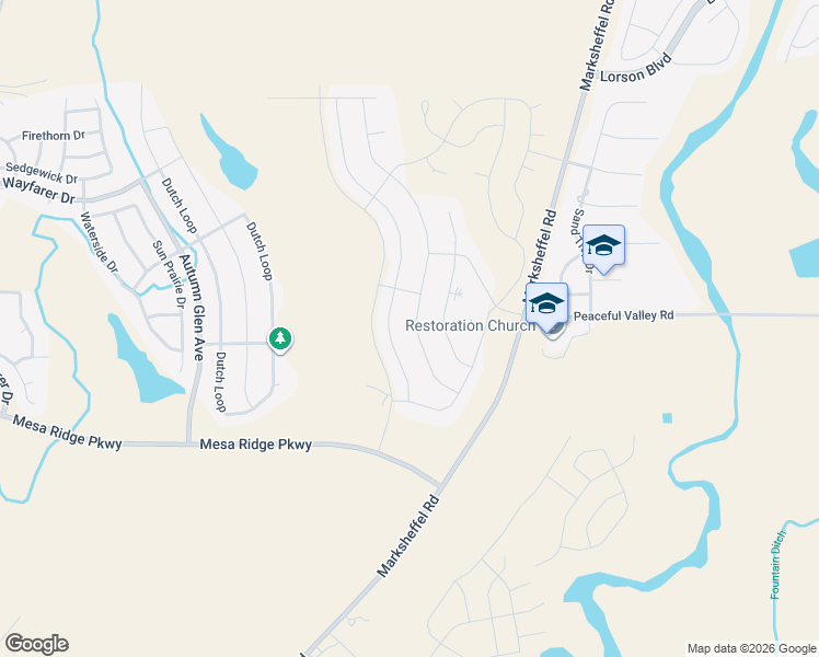 map of restaurants, bars, coffee shops, grocery stores, and more near 7488 Peachleaf Drive in Colorado Springs