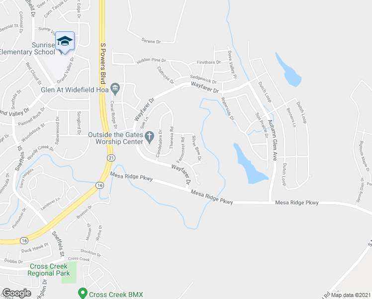 map of restaurants, bars, coffee shops, grocery stores, and more near 7514 Farmcrest Road in Colorado Springs