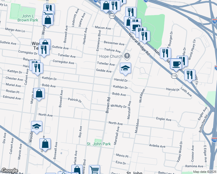 map of restaurants, bars, coffee shops, grocery stores, and more near 8904 Kathlyn Drive in Berkeley