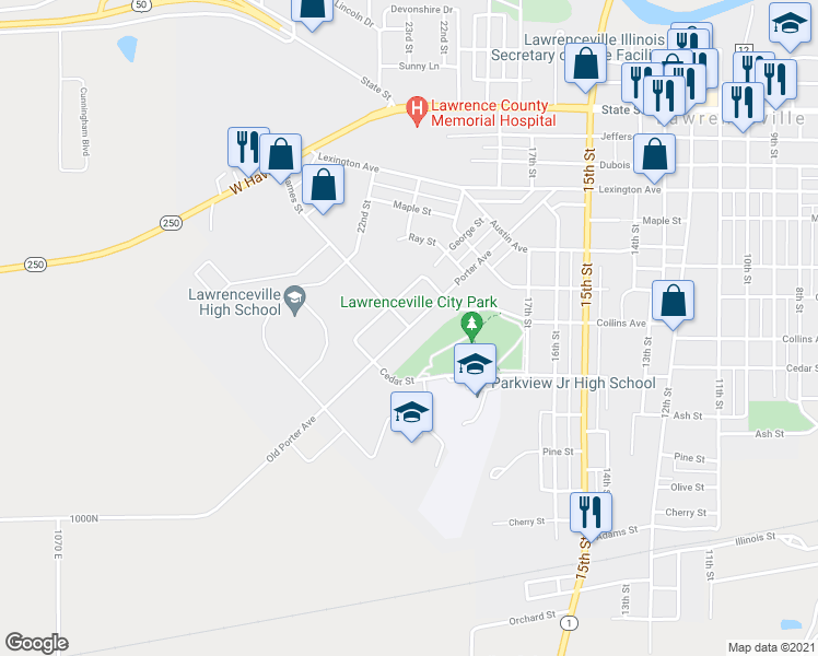 map of restaurants, bars, coffee shops, grocery stores, and more near 2001 Porter Avenue in Lawrenceville