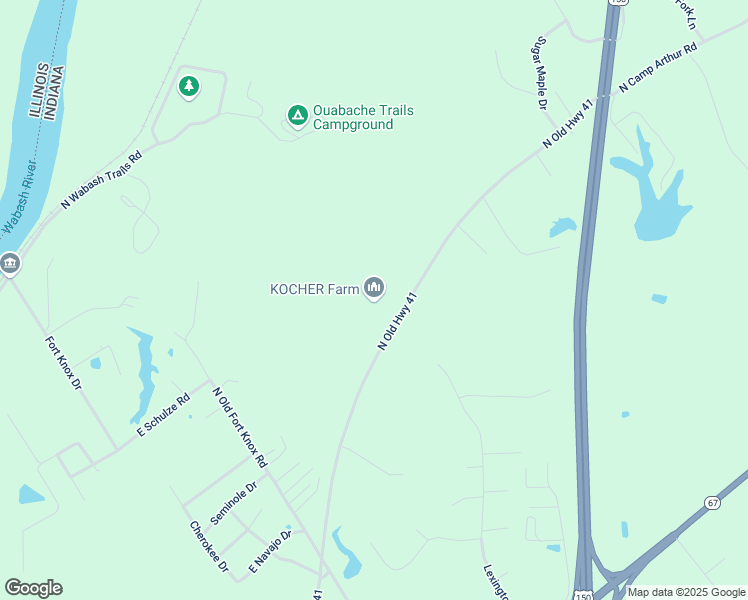 map of restaurants, bars, coffee shops, grocery stores, and more near 3115 North Old Highway 41 in Vincennes