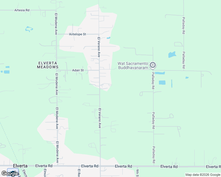 map of restaurants, bars, coffee shops, grocery stores, and more near 8444 El Modena Avenue in Elverta