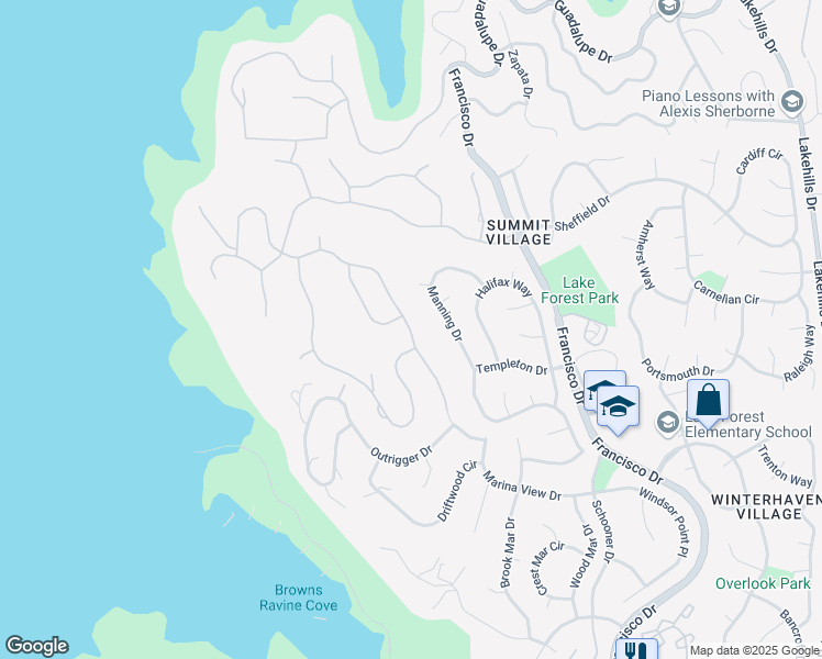 map of restaurants, bars, coffee shops, grocery stores, and more near 698 Lakecrest Drive in El Dorado Hills