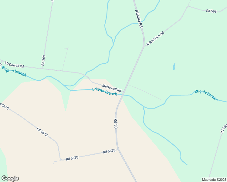 map of restaurants, bars, coffee shops, grocery stores, and more near 3114 McDowell Road in Bridgeville