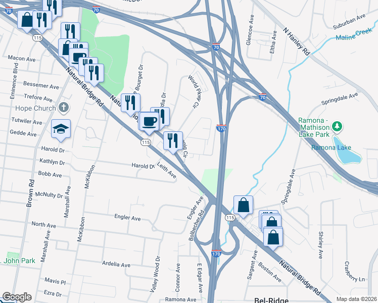 map of restaurants, bars, coffee shops, grocery stores, and more near 9339 Kingbolt Circle Drive in Berkeley