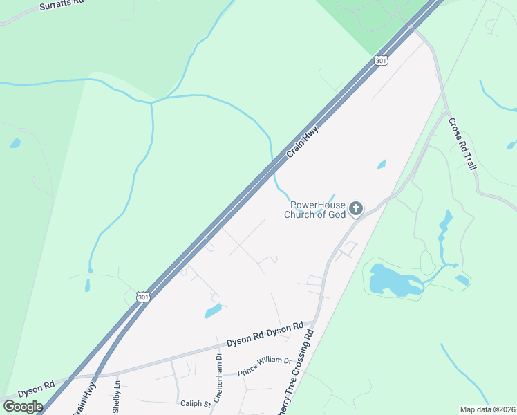 map of restaurants, bars, coffee shops, grocery stores, and more near 12101 Vintner Drive in Brandywine