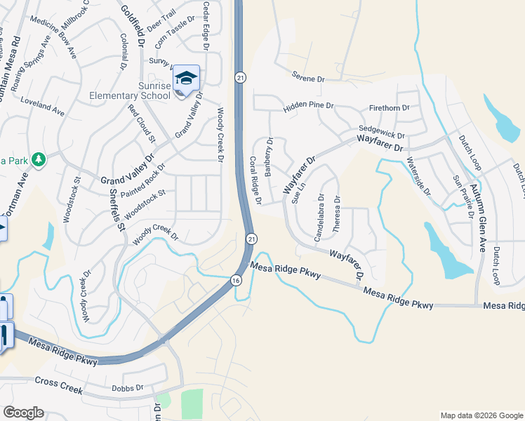 map of restaurants, bars, coffee shops, grocery stores, and more near 7392 Coral Ridge Drive in Colorado Springs