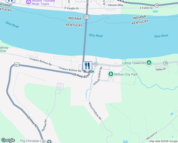 map of restaurants, bars, coffee shops, grocery stores, and more near in Milton