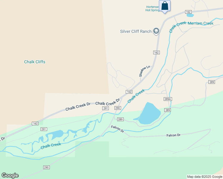 map of restaurants, bars, coffee shops, grocery stores, and more near 16825 County Road 162 in Nathrop