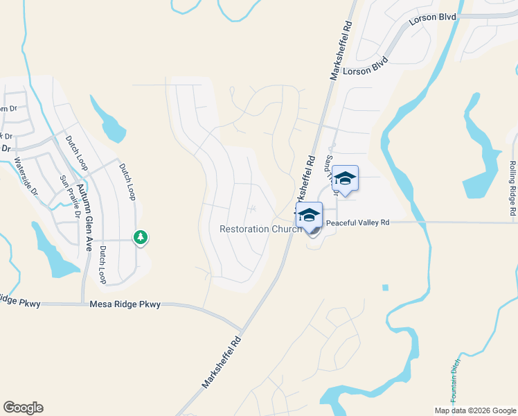 map of restaurants, bars, coffee shops, grocery stores, and more near 7425 Alpine Daisy Drive in Colorado Springs