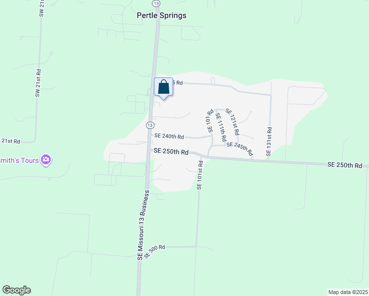 map of restaurants, bars, coffee shops, grocery stores, and more near 26 Southeast 240th Road in Warrensburg