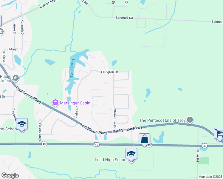 map of restaurants, bars, coffee shops, grocery stores, and more near 100 Norwood Court in Troy