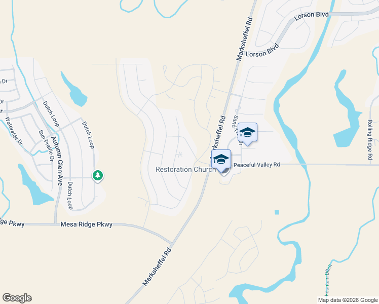 map of restaurants, bars, coffee shops, grocery stores, and more near 7425 Alpine Daisy Drive in Colorado Springs