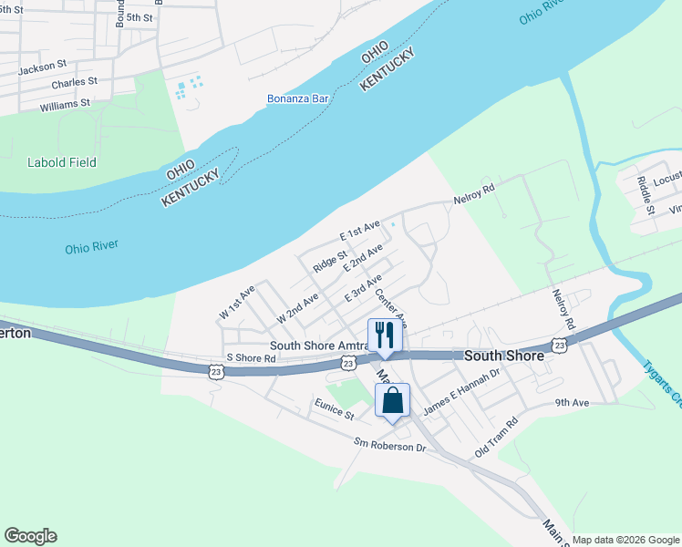 map of restaurants, bars, coffee shops, grocery stores, and more near 1360-4720 Ridge St in South Shore