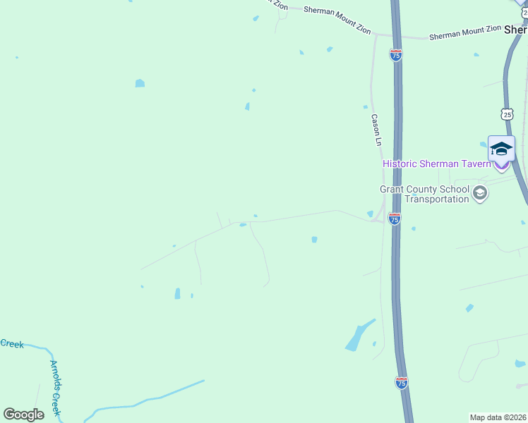 map of restaurants, bars, coffee shops, grocery stores, and more near 1190 Cason Lane in Dry Ridge