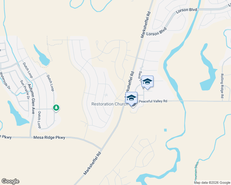 map of restaurants, bars, coffee shops, grocery stores, and more near 7425 Alpine Daisy Drive in Colorado Springs