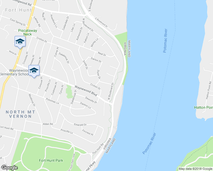 map of restaurants, bars, coffee shops, grocery stores, and more near 823 Empress Court in Alexandria