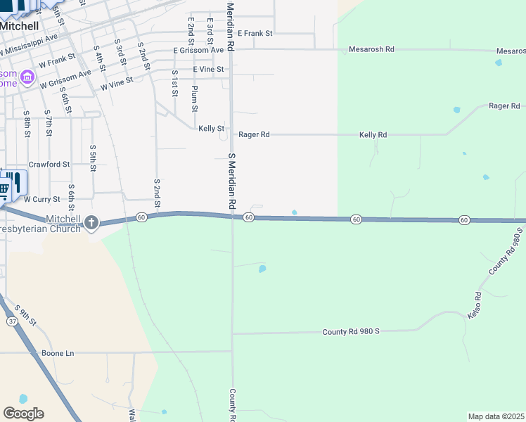 map of restaurants, bars, coffee shops, grocery stores, and more near 2 Pioneer Creek Lane in Mitchell