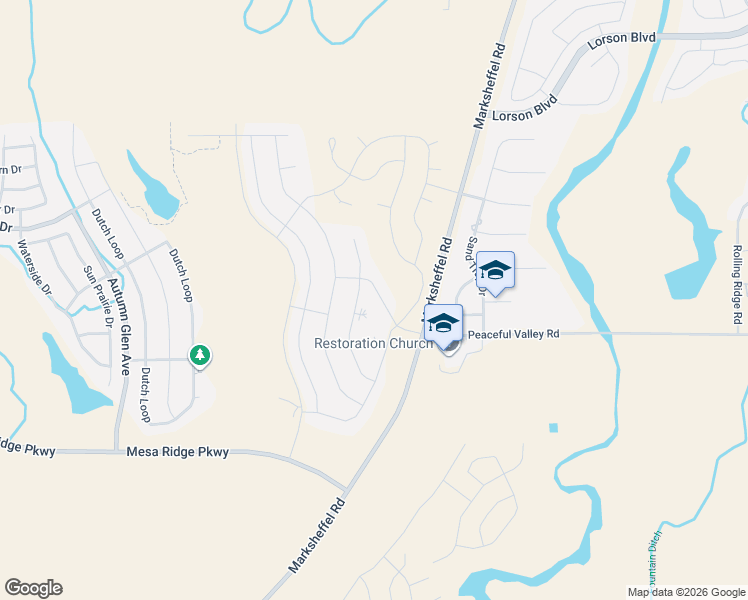 map of restaurants, bars, coffee shops, grocery stores, and more near 7425 Alpine Daisy Drive in Colorado Springs