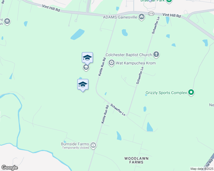 map of restaurants, bars, coffee shops, grocery stores, and more near 10609 Kettle Run Rd in Nokesville