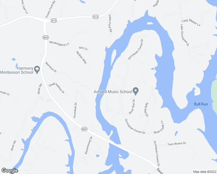 map of restaurants, bars, coffee shops, grocery stores, and more near 10652 Big Oak Circle in Manassas