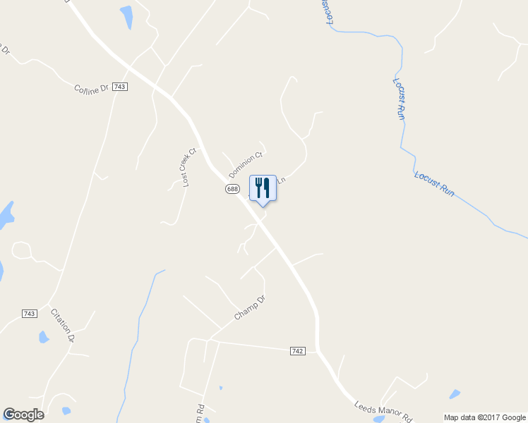 map of restaurants, bars, coffee shops, grocery stores, and more near 7567 Leeds Manor Road in Marshall
