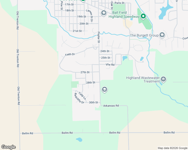 map of restaurants, bars, coffee shops, grocery stores, and more near 1515 27th Street in Highland