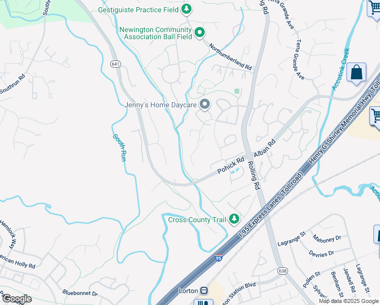 map of restaurants, bars, coffee shops, grocery stores, and more near 8556 Gwynedd Way in Springfield