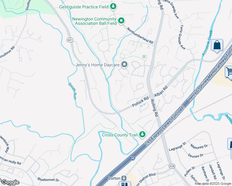 map of restaurants, bars, coffee shops, grocery stores, and more near 8552 Gwynedd Way in Springfield