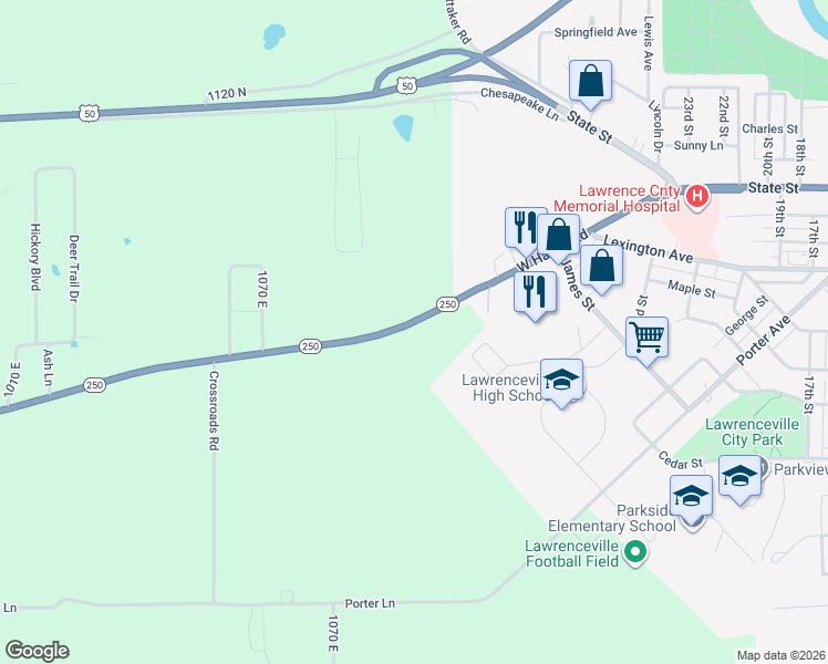 map of restaurants, bars, coffee shops, grocery stores, and more near 2812 West Haven Road in Lawrenceville