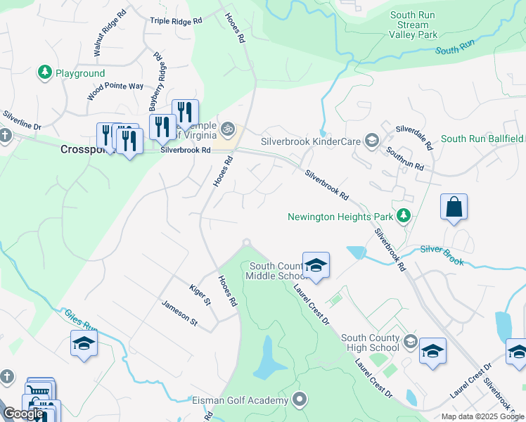 map of restaurants, bars, coffee shops, grocery stores, and more near 8507 Newtowne Court in Lorton