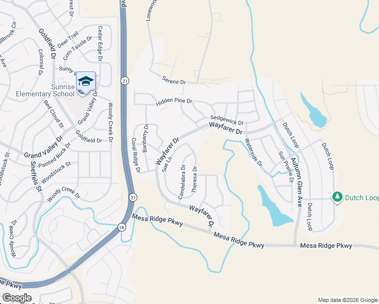 map of restaurants, bars, coffee shops, grocery stores, and more near 7253 Sue Lane in Colorado Springs