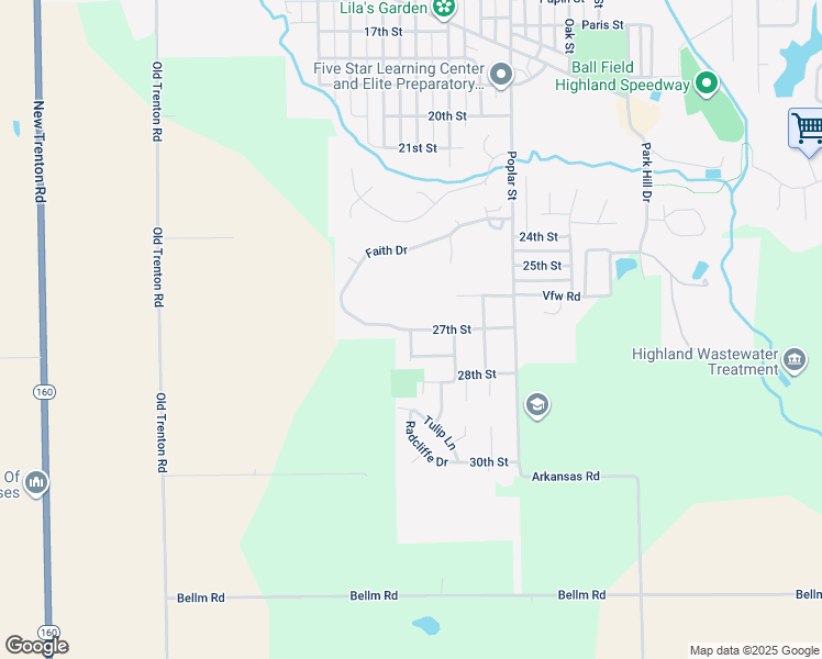 map of restaurants, bars, coffee shops, grocery stores, and more near 1309 27th Street in Highland