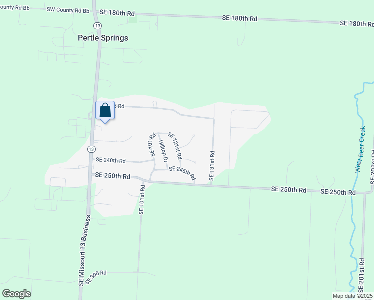 map of restaurants, bars, coffee shops, grocery stores, and more near 120 Southeast 235th Road in Warrensburg