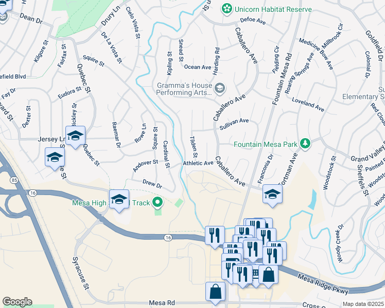 map of restaurants, bars, coffee shops, grocery stores, and more near 7349 Metropolitan Street in Colorado Springs