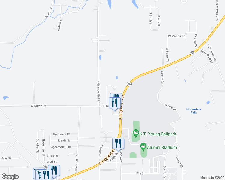 map of restaurants, bars, coffee shops, grocery stores, and more near 893 South Goldenrod Lane in Hanover