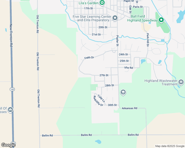 map of restaurants, bars, coffee shops, grocery stores, and more near 1309 27th Street in Highland