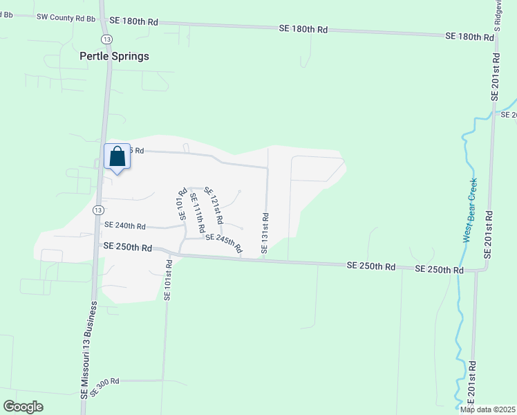 map of restaurants, bars, coffee shops, grocery stores, and more near 234 Southeast 131st Road in Warrensburg